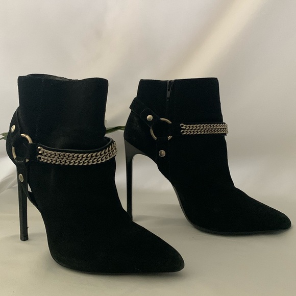 SAINT LAURENT PARIS Chain Harness Stiletto Heel Bootie - Picture 15 of 15